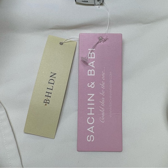 NWT Sachin & Babi Dorien Bow Train Wrap Mini Dress 12 Anthropologie Bridal *FLAW - Picture 15 of 16